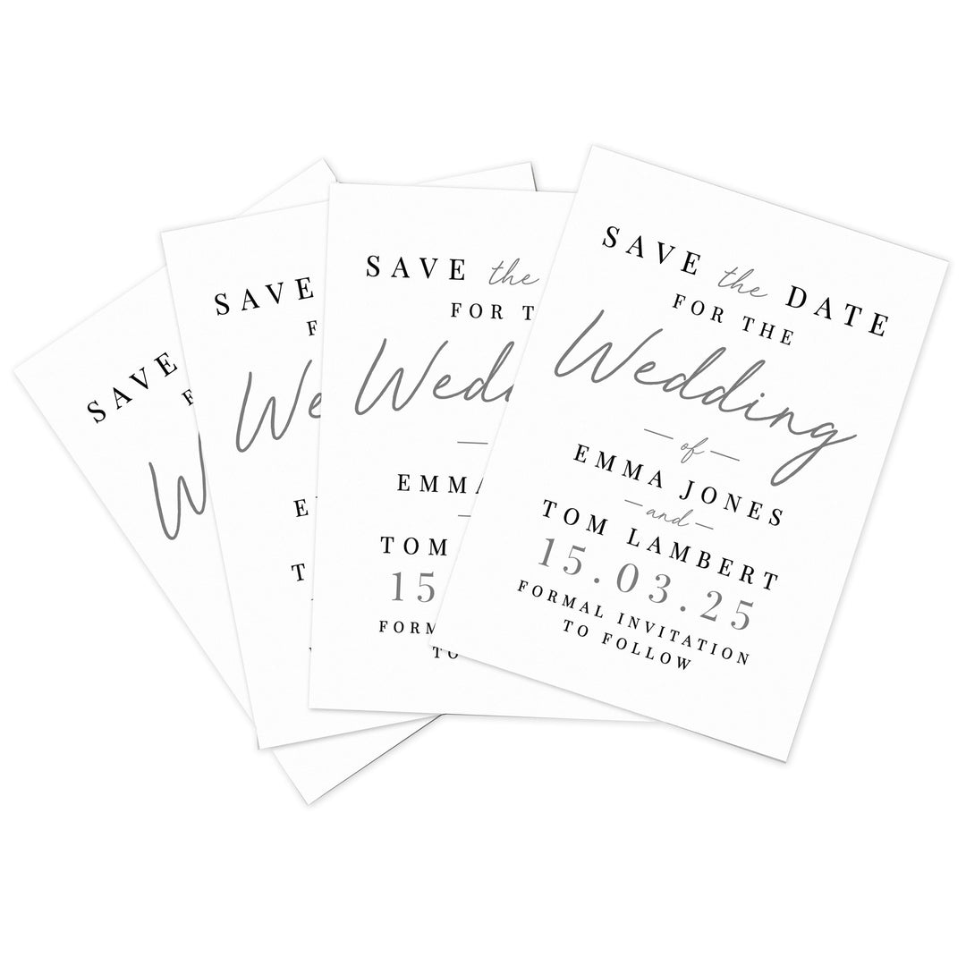 Personalised Set of 36 Wedding Save the Dates – alternative view