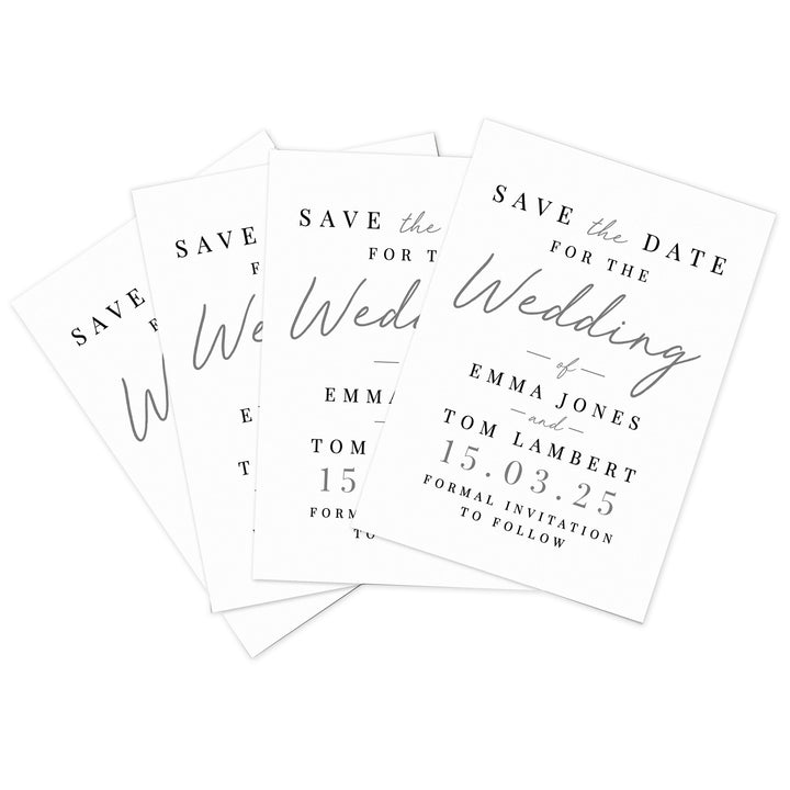 Personalised Set of 36 Wedding Save the Dates – alternative view