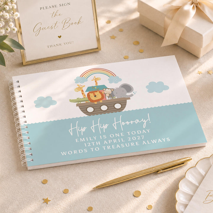 Personalised Noahs Ark Guest Book, The Personal Shop, personalised gifts