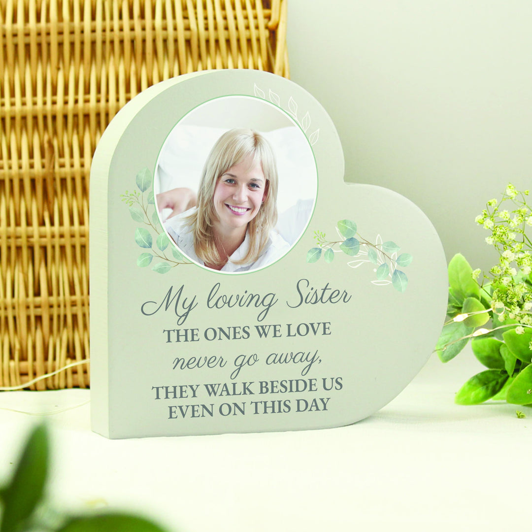 Personalised Memorial Photo Upload Heart Ornament – alternative view