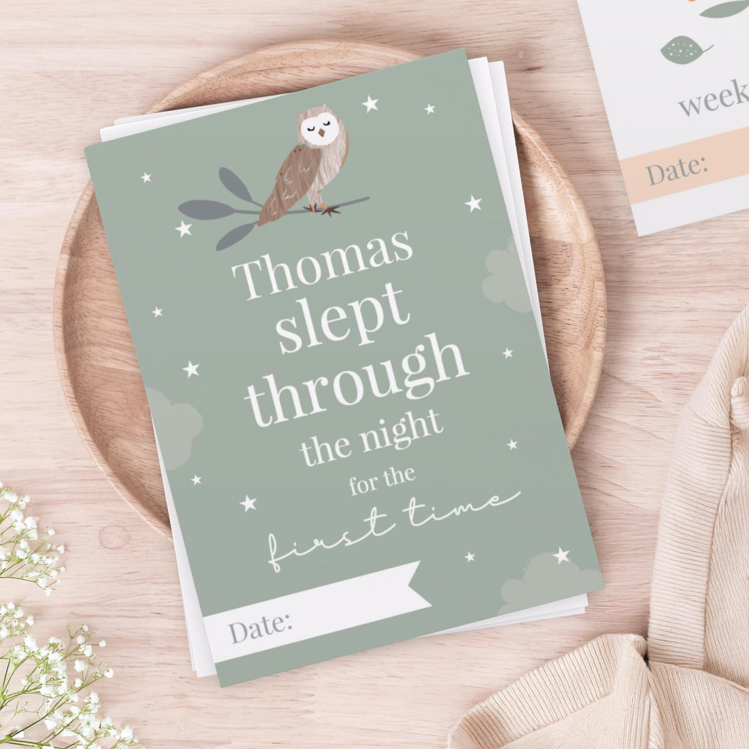 Personalised Woodland Animals Baby Milestone Cards – alternative view