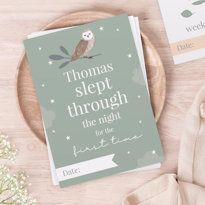 Personalised Woodland Animals Baby Milestone Cards – alternative view