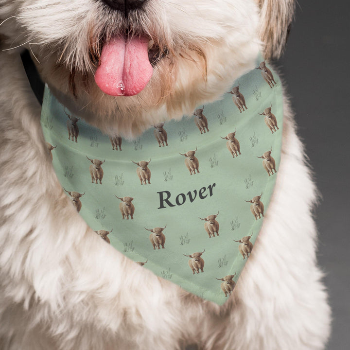 Personalised Highland Cow Dog Bandana – alternative view
