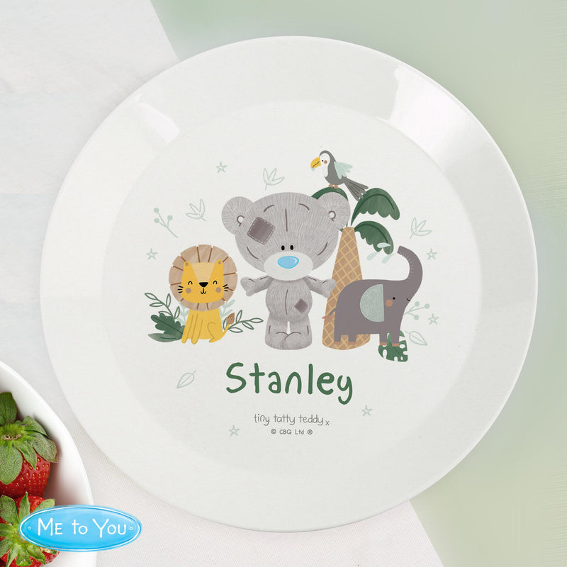 Personalised Tiny Tatty Teddy Jungle Animals Plate