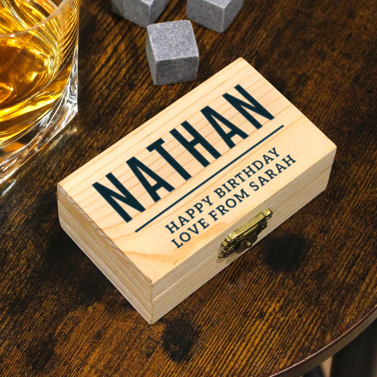 Personalised Free Text Whisky Stones, The Personal Shop, personalised gifts