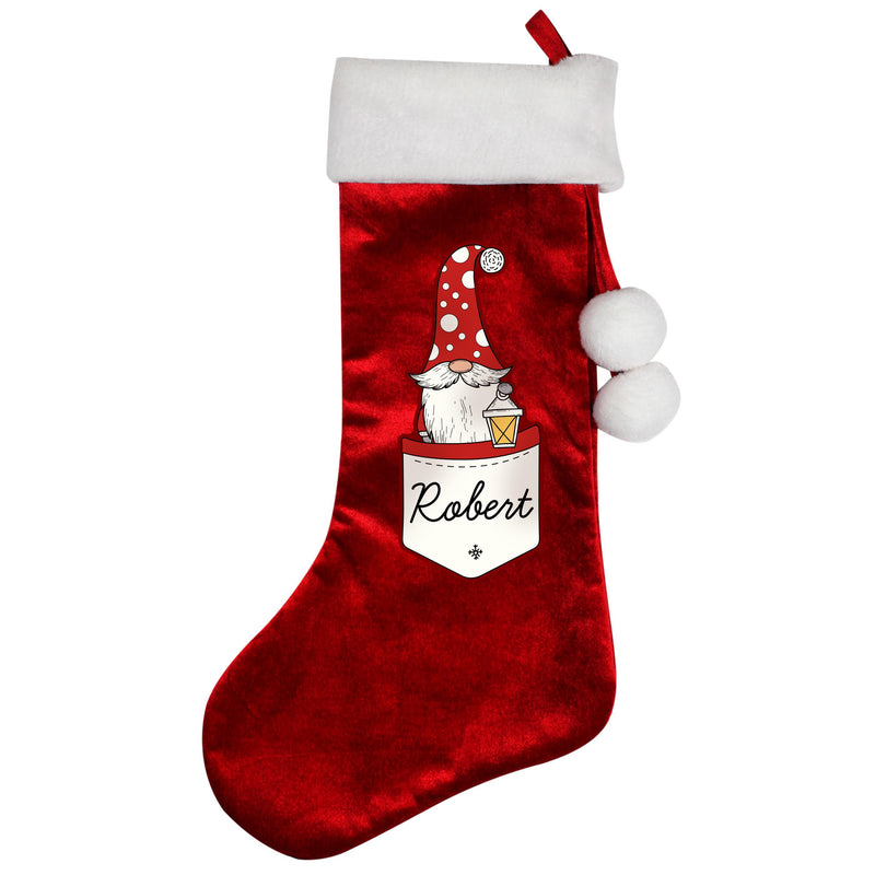 Personalised Gonk Family Red Christmas Stocking- Male