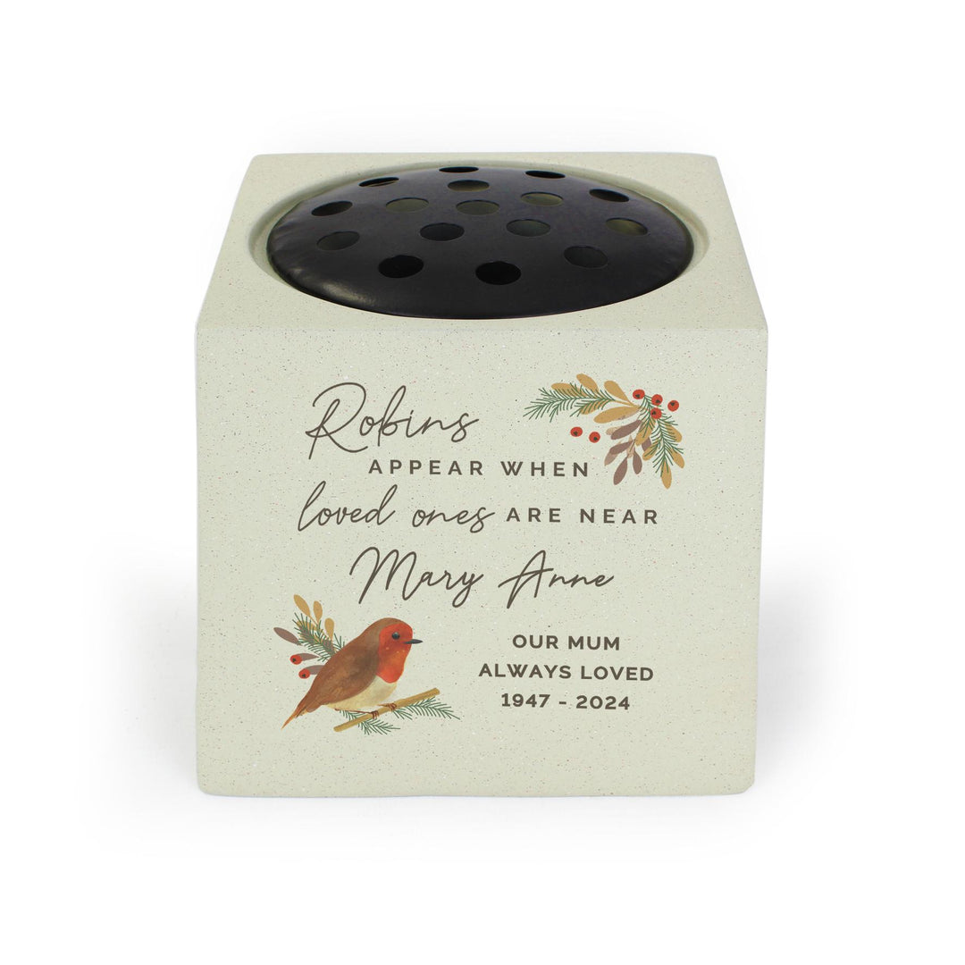 Personalised Robins Appear Memorial Vase, The Personal Shop, personalised gifts