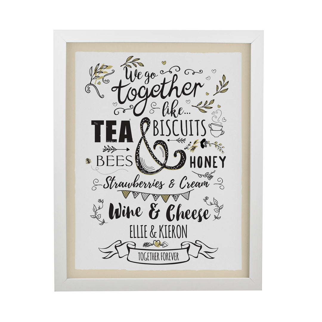 Personalised We go Together White Poster Frame, The Personal Shop, personalised gifts