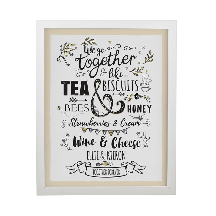 Personalised We go Together White Poster Frame, The Personal Shop, personalised gifts