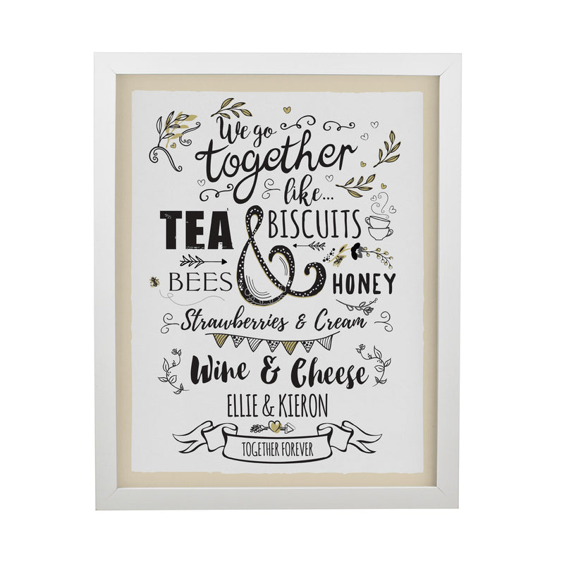 Personalised We go Together White Poster Frame