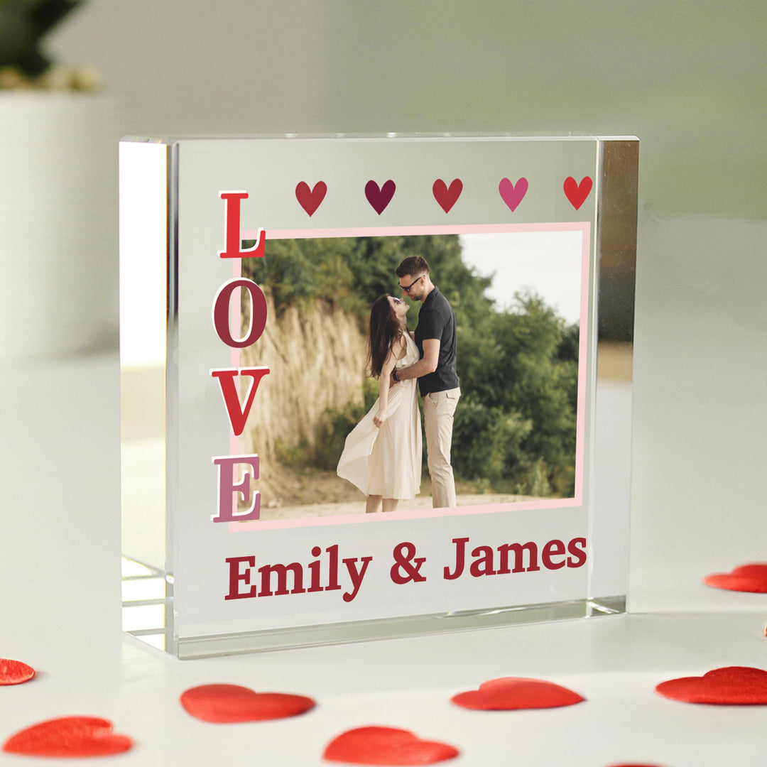 Personalised LOVE Photo Upload Crystal Token, The Personal Shop, personalised gifts