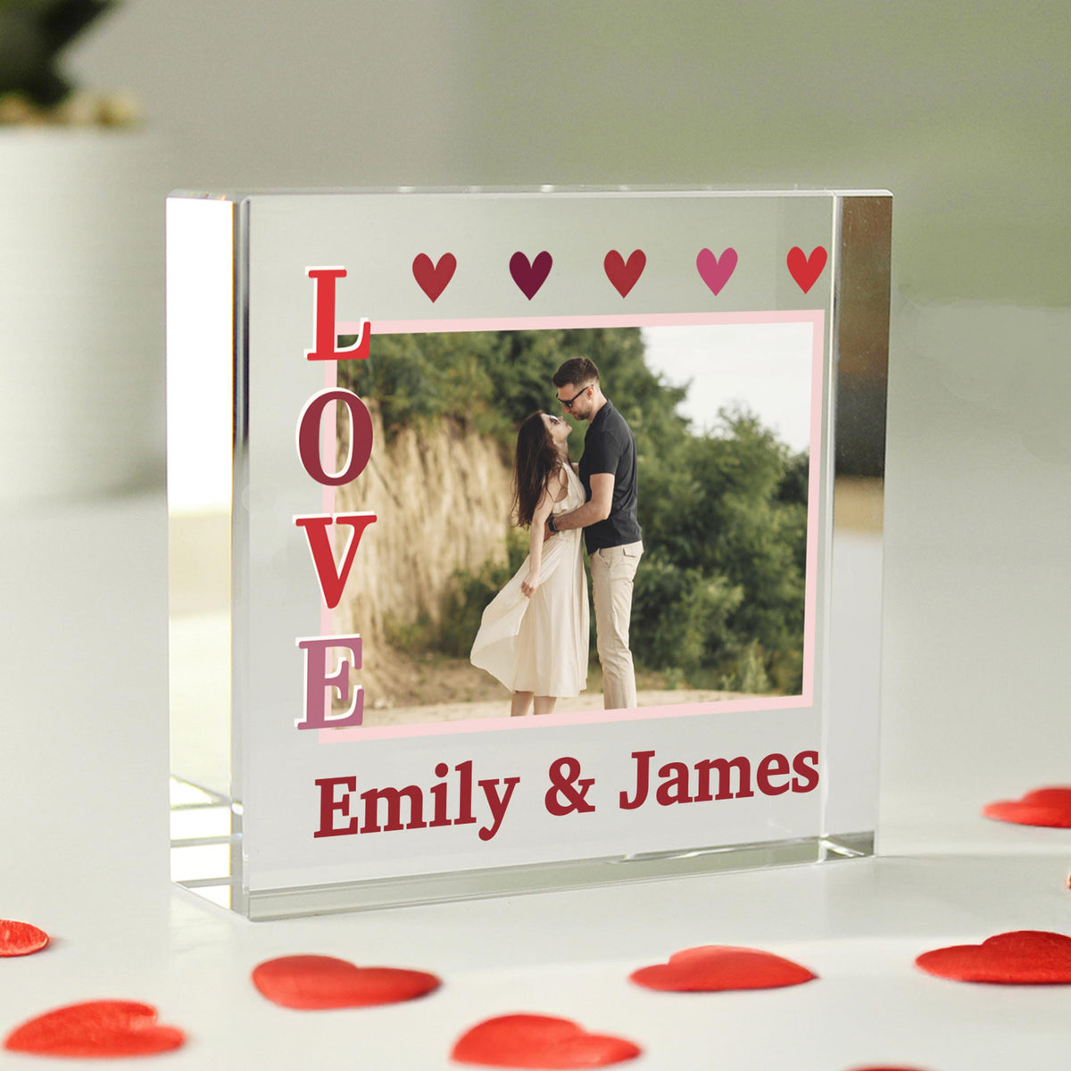Personalised LOVE Photo Upload Crystal Token, The Personal Shop, personalised gifts