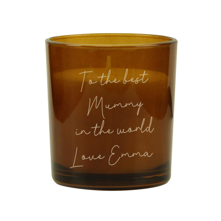 Personalised Engraved Message Amber Glass Candle – alternative view