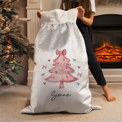 Personalised Pink Christmas Tree Sack