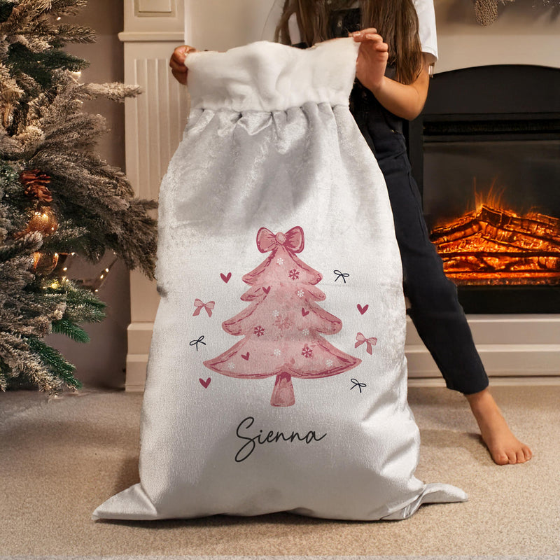 Personalised Pink Christmas Tree Sack