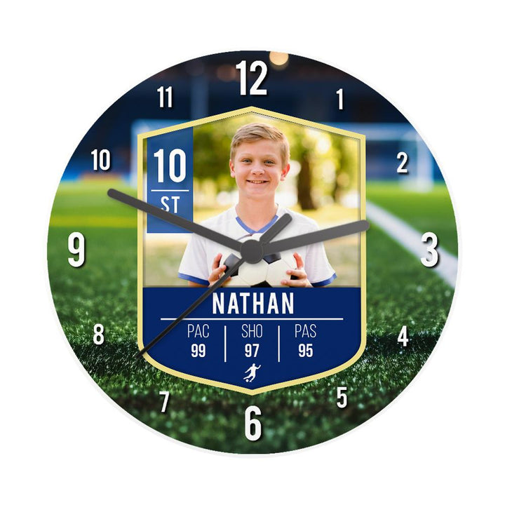 Personalised Football Photo Upload Childrens Clock – alternative view