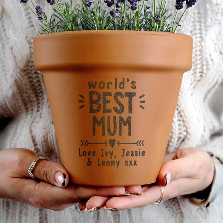 Personalised Worlds Best Terracotta Plant Pot, The Personal Shop, personalised gifts