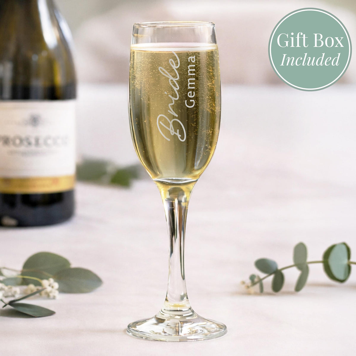 Personalised Bride Elegant Flute Glass, The Personal Shop, personalised gifts