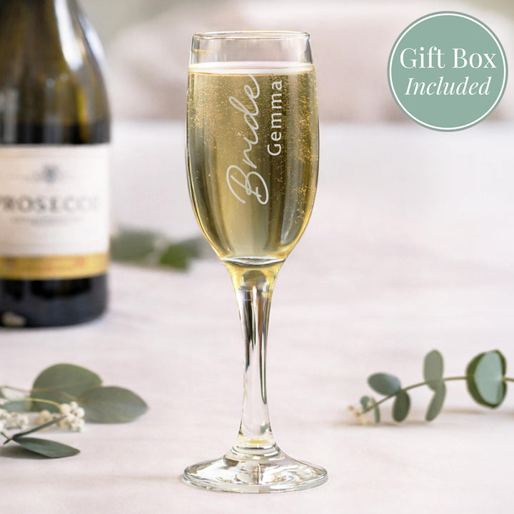 Personalised Bride Elegant Flute Glass, The Personal Shop, personalised gifts