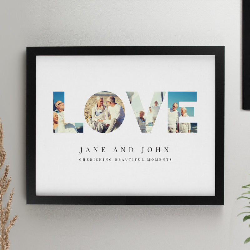 Personalised LOVE Photo Upload Black Poster Frame