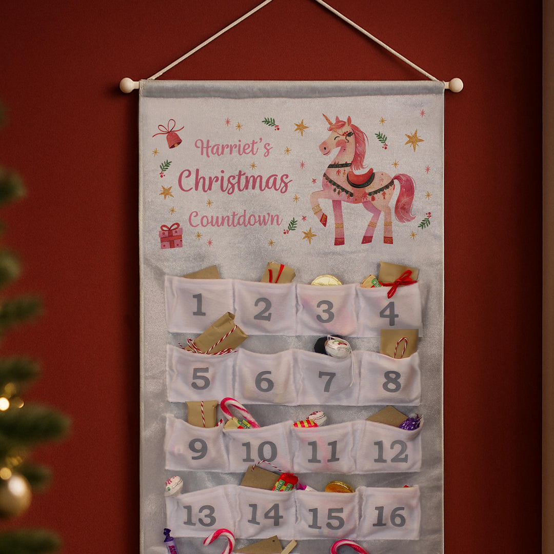 Personalised Unicorn Christmas Advent Calendar – alternative view