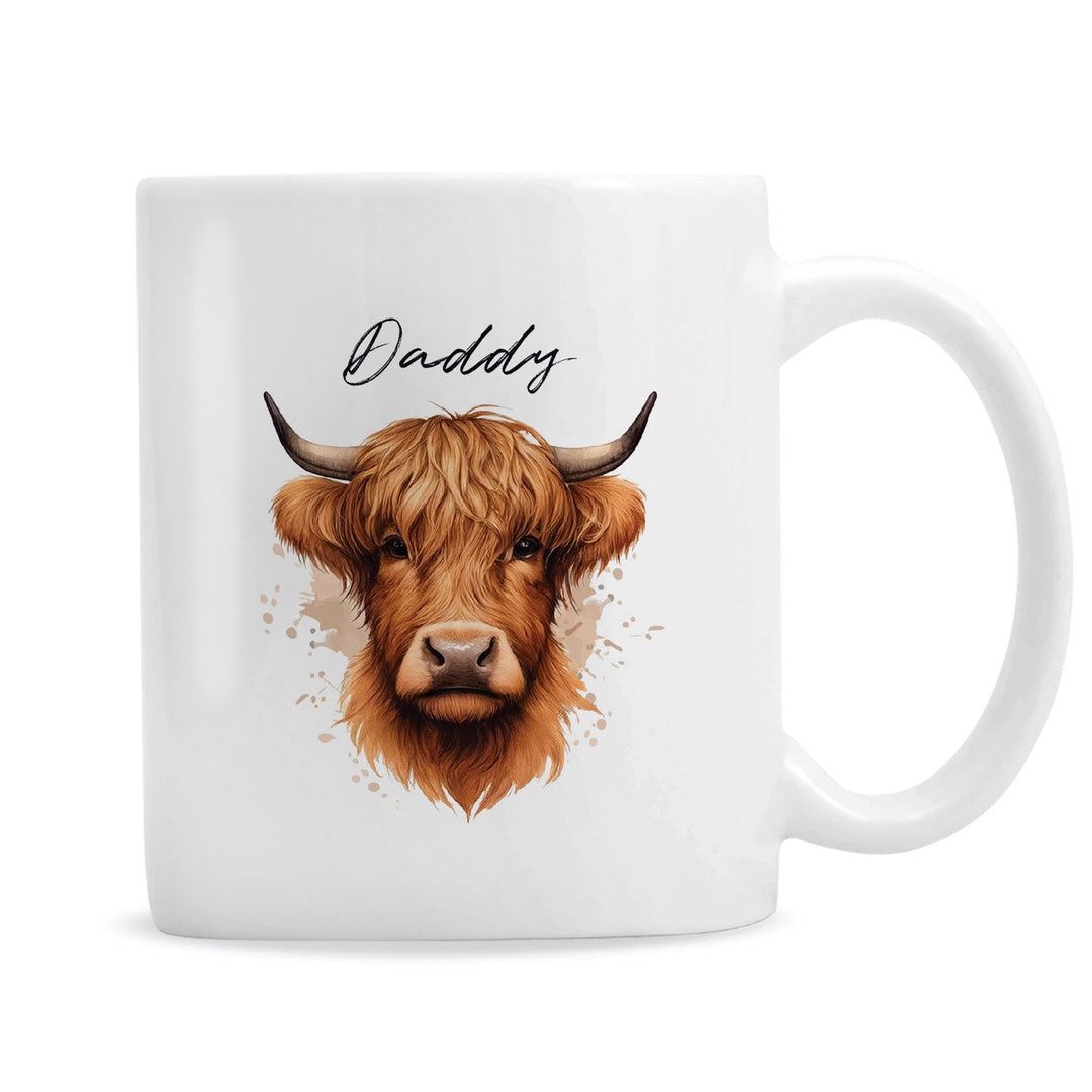 Personalised Highland Cow Mug - Male – alternative view