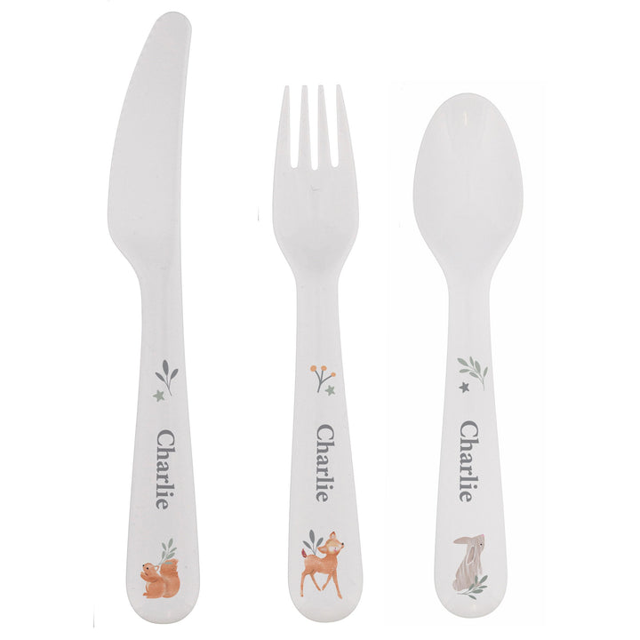 Personalised Woodland Animals Cutlery – alternative view