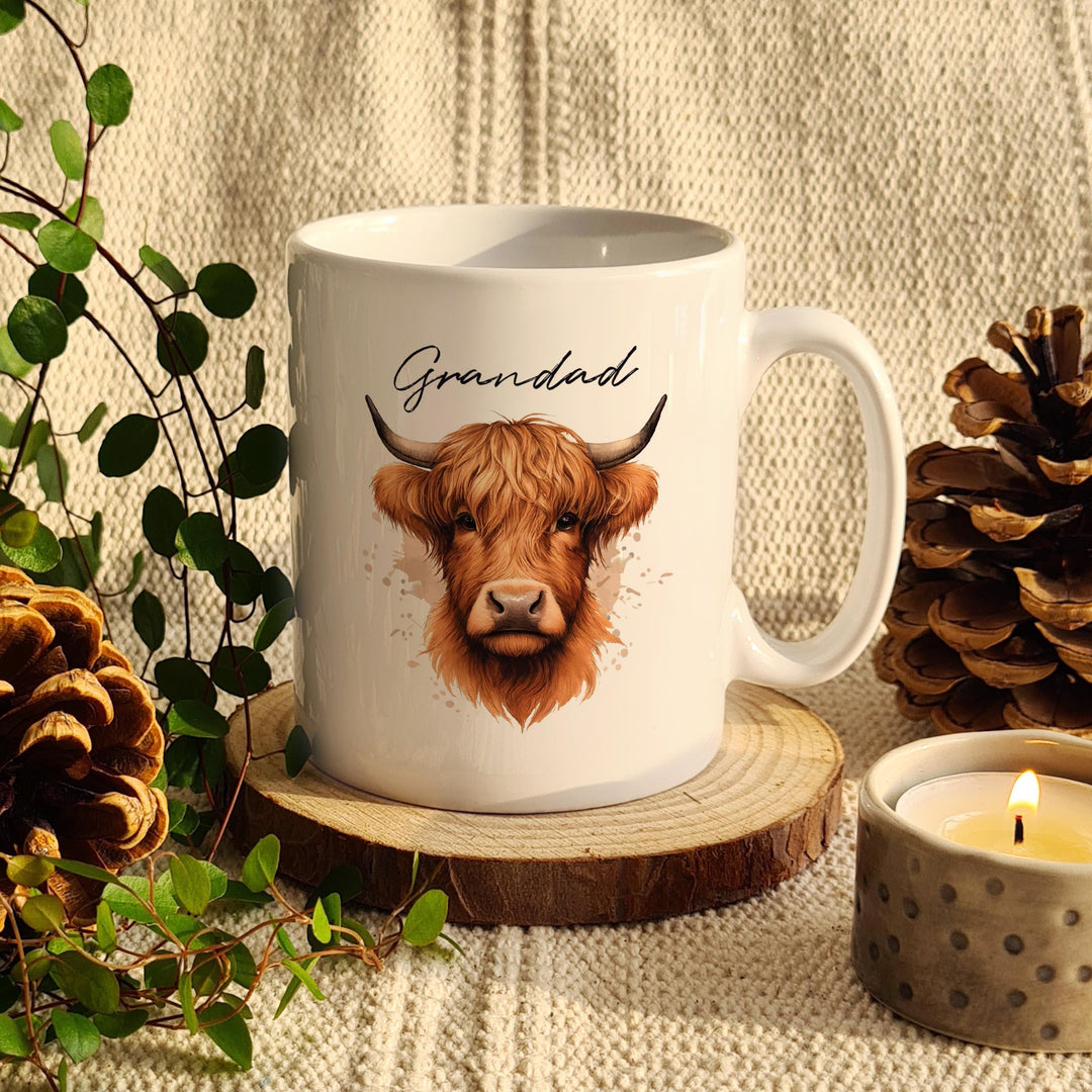 Personalised Highland Cow Mug - Male – alternative view