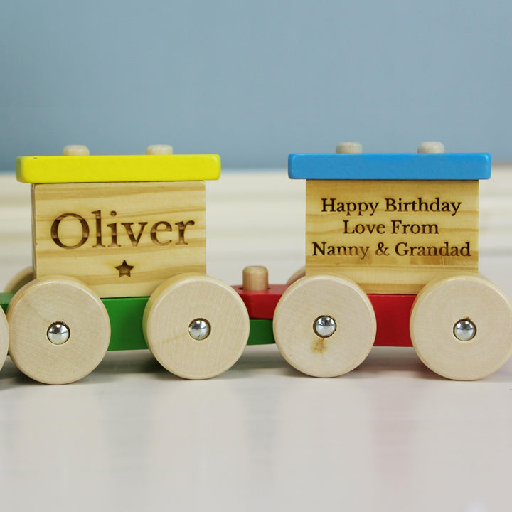 Personalised Wooden Toy Train – alternative view