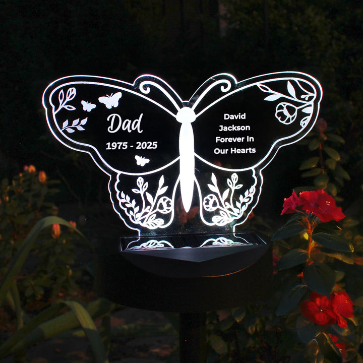 Personalised Butterfly Memorial Solar Light – alternative view