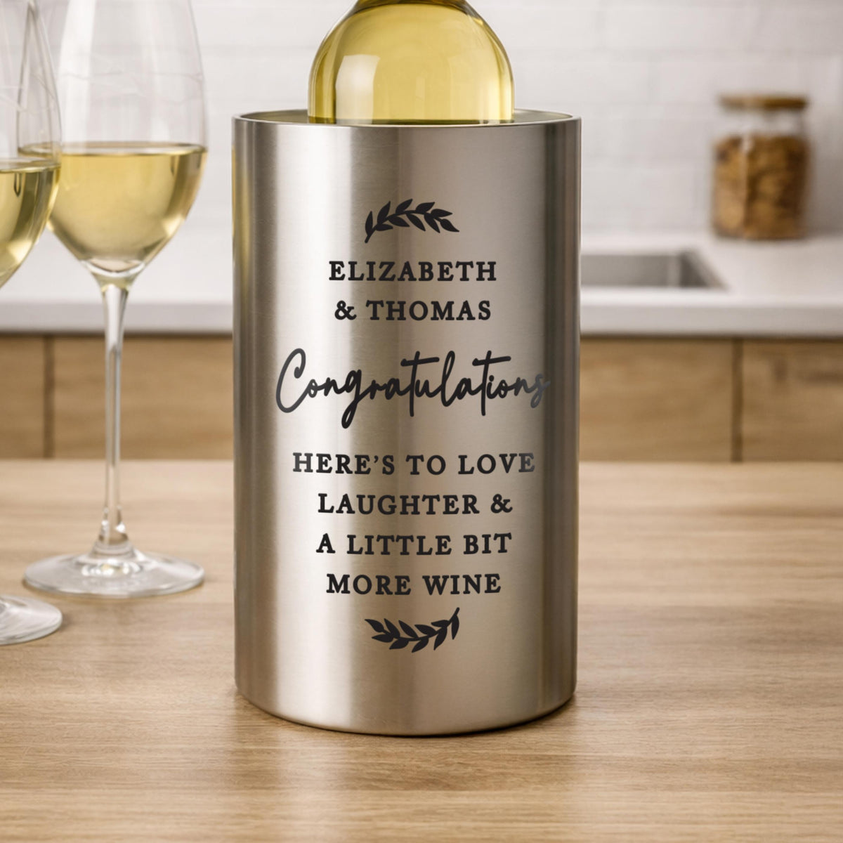 Personalised Free Text Wine Cooler, The Personal Shop, personalised gifts