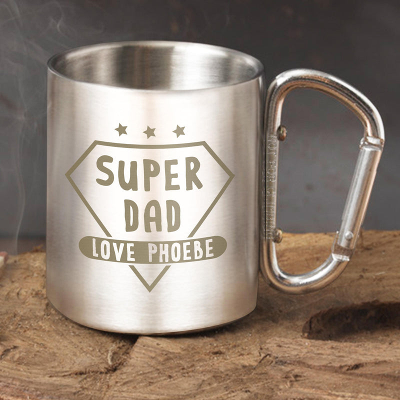 Personalised Super Dad Stainless Steel Mug