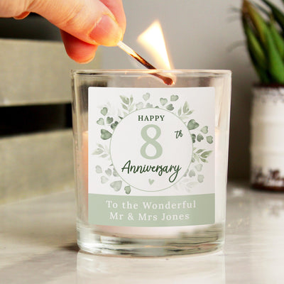 Personalised Botanical Anniversary Candle Jar