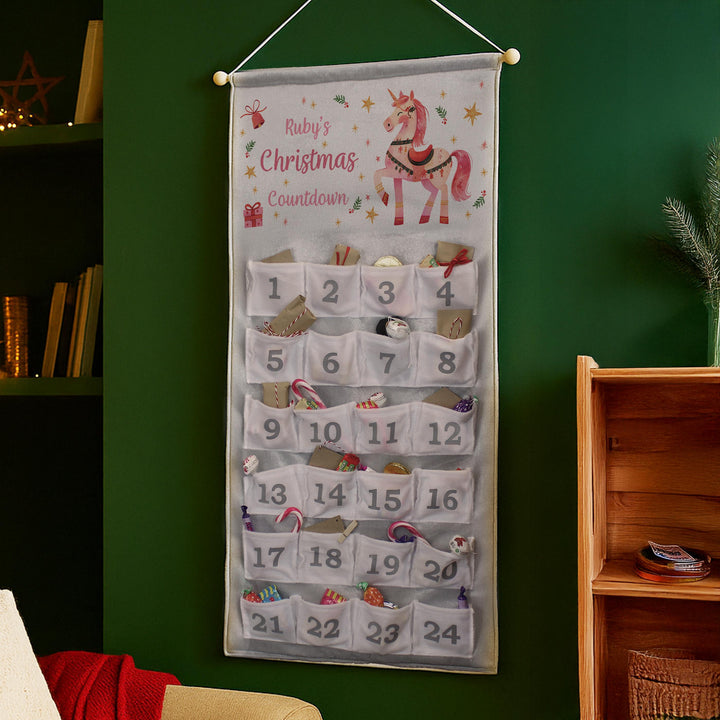 Personalised Unicorn Christmas Advent Calendar – alternative view