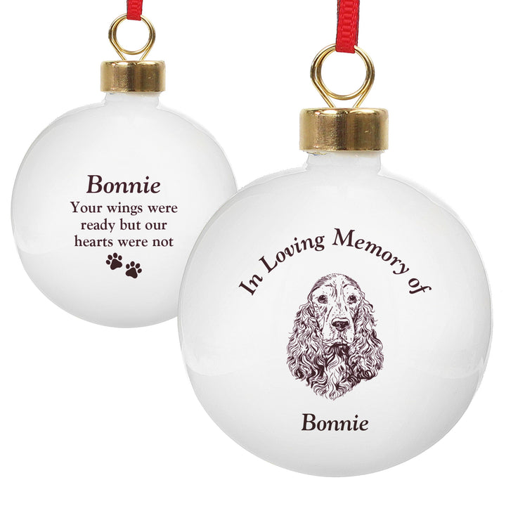 Personalised Memorial Dog Breed Bauble – alternative view