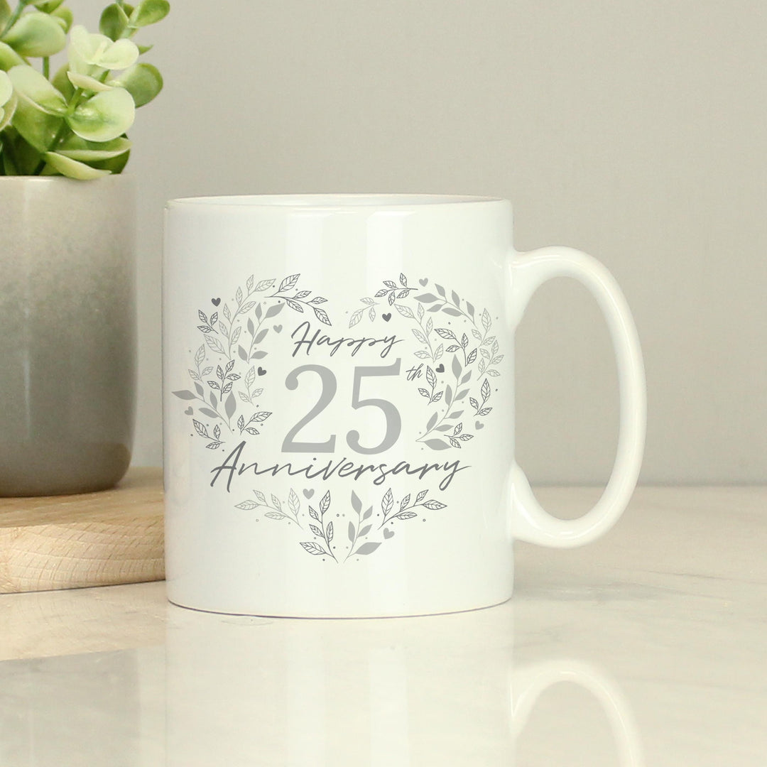 Personalised 25th Silver Wedding Anniversary Mug – alternative view