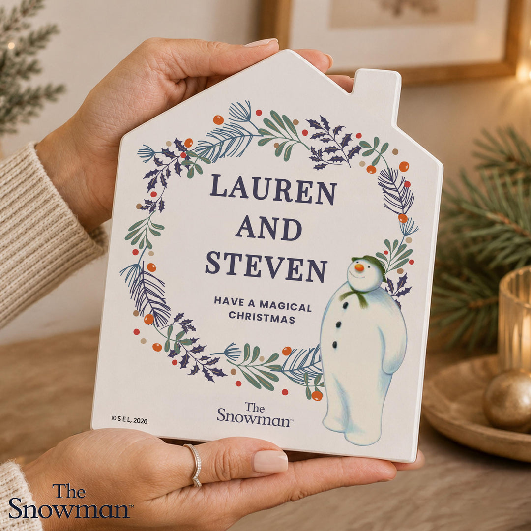 Personalised Snowman Countdown to Christmas Wooden House