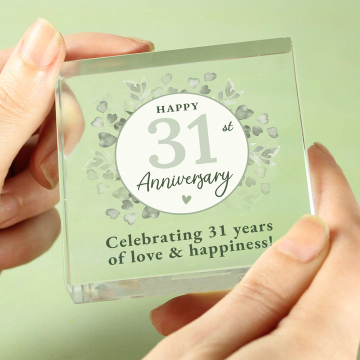 Personalised Botanical Anniversary Crystal Token – alternative view