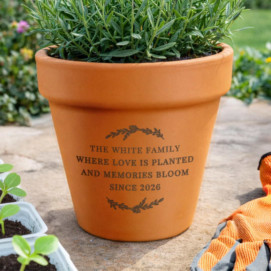 Personalised Free Text Terracotta Plant Pot, The Personal Shop, personalised gifts