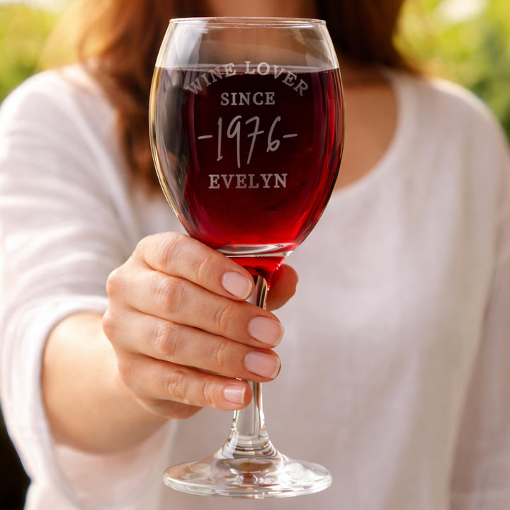 Personalised Since Wine Glass, The Personal Shop, personalised gifts
