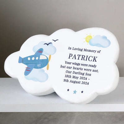 Personalised Plane Resin Memorial Cloud