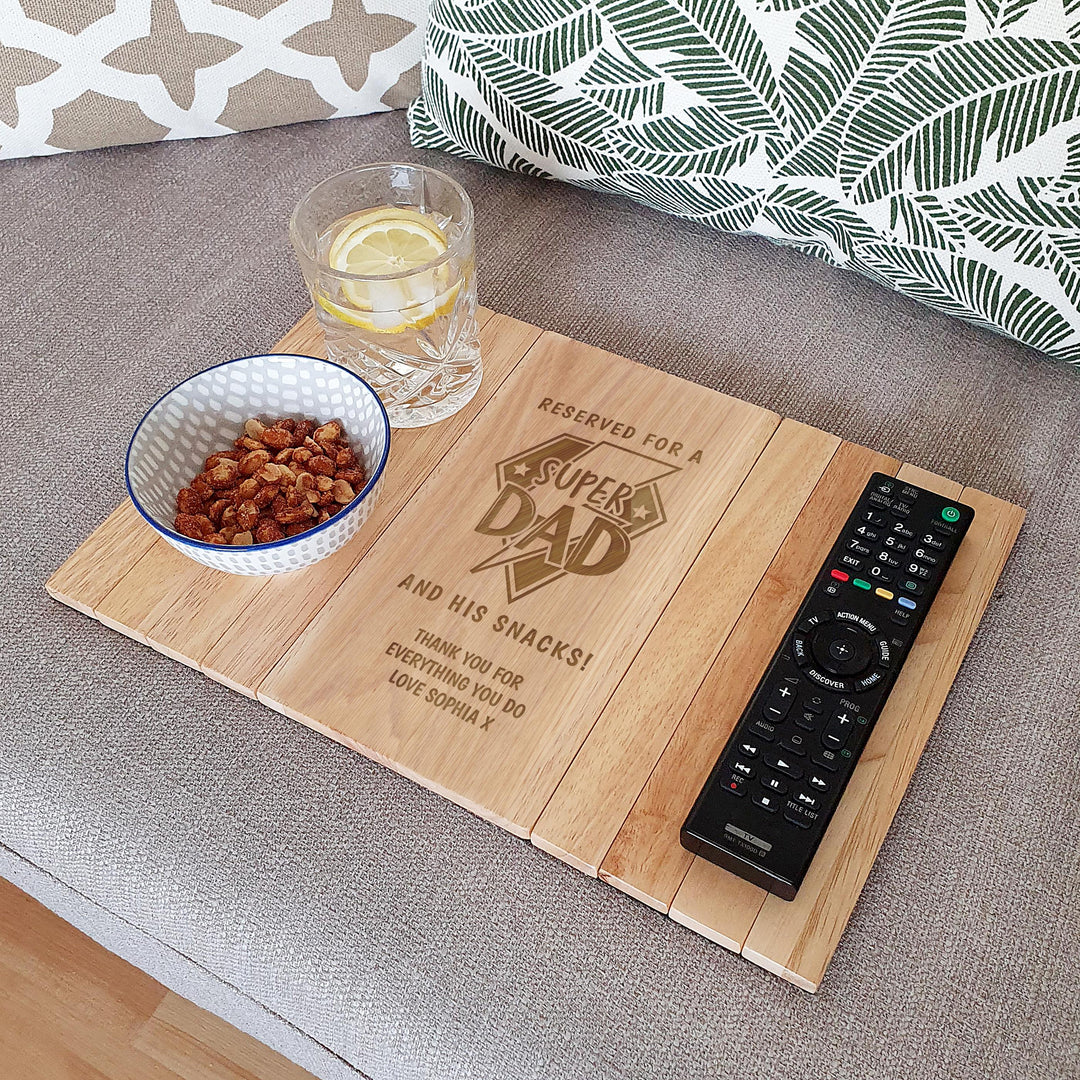 Personalised Super Dad Sofa Tray – alternative view