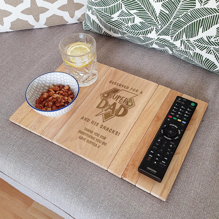 Personalised Super Dad Sofa Tray – alternative view