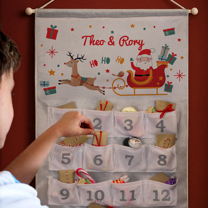 Personalised Santa Sleigh Advent Calendar – alternative view