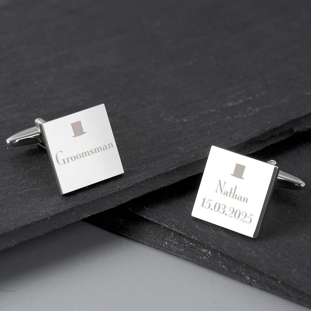 Personalised Groomsman Cufflinks – alternative view