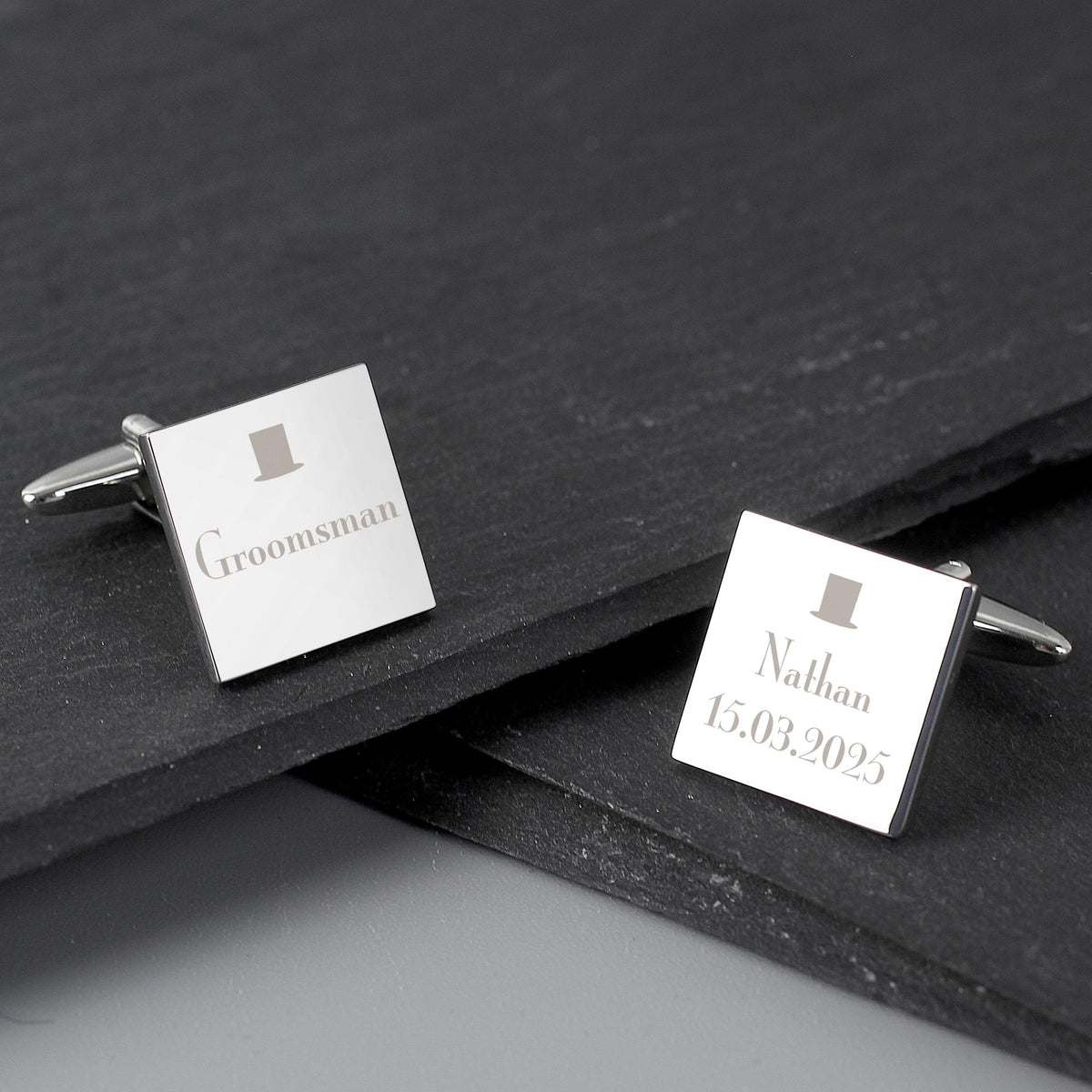 Personalised Groomsman Cufflinks – alternative view