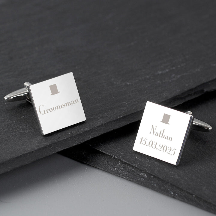 Personalised Groomsman Cufflinks – alternative view