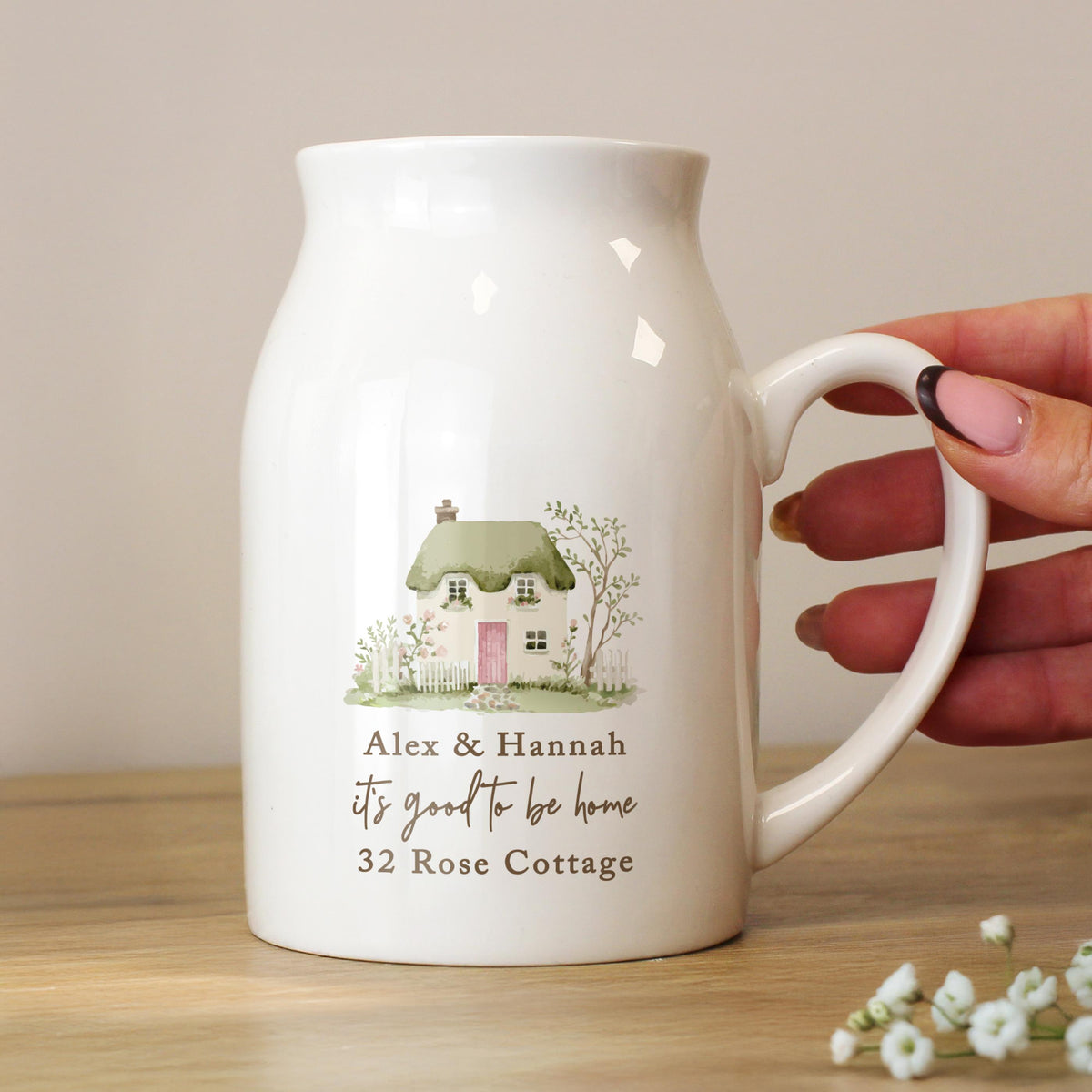 Personalised Country Cottage Jug Vase, The Personal Shop, personalised gifts