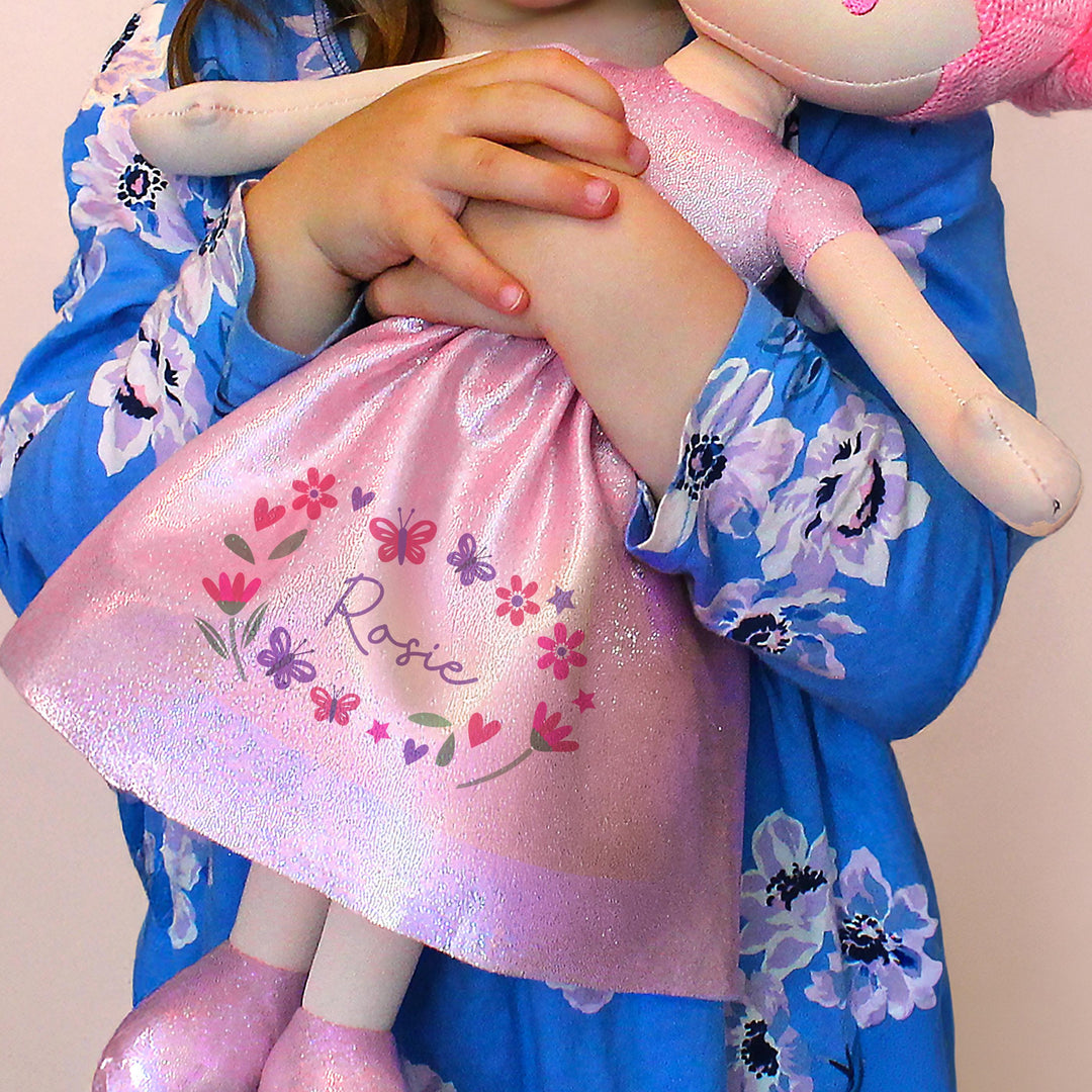 Personalised Floral Princess Rag Doll, The Personal Shop, personalised gifts