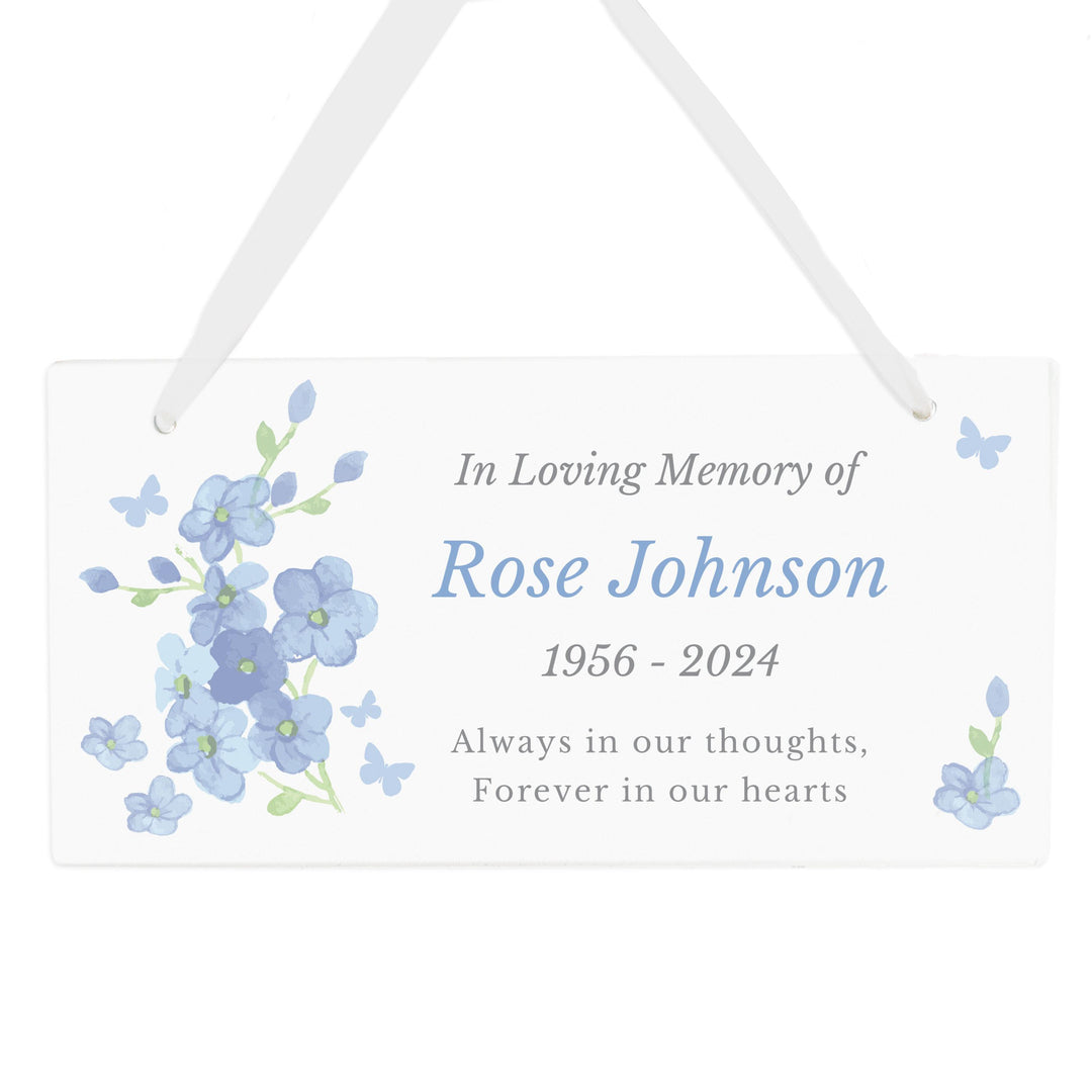 Personalised Memorial Forget Me Not Wooden Sign – alternative view